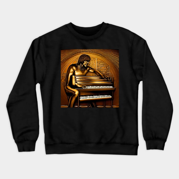 My Artistic Impression of British Keyboardist Keith Emerson, one of my favorite musicians, Crewneck Sweatshirt by Musical Art By Andrew